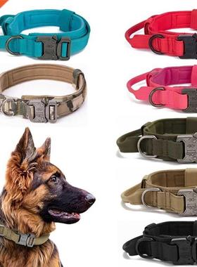 Durable Tactical Dog Collar Leash Set Adjustable Military Pe