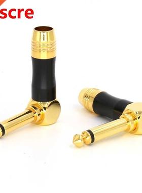 4pcs two poles 6.35mm 90 Degree right angle male phone jack