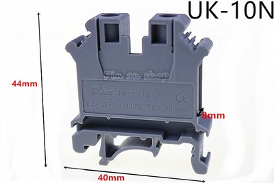 10PCS UK-10N gray DIN rail Wiring board connector terminals