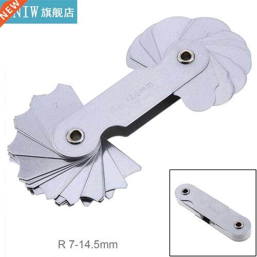 32pcs/set Silver R7-14.5 A7C09 Stainless Steel Radius Gauge