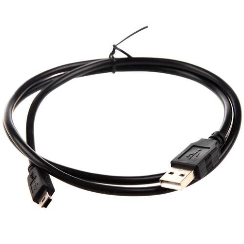 USB Type A Male / Mini-B Male Cable, 5 Pin, Black,  ft