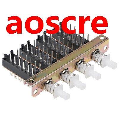 Interlock Push Button Switch Piano Type 4PDT 12 Pin 4 Row