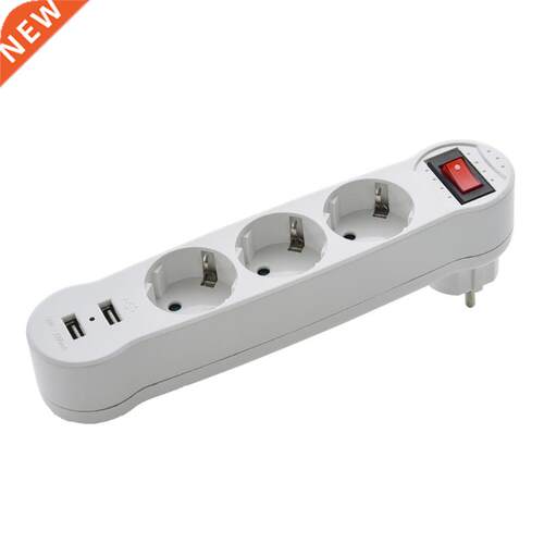 Dual USB Ports 1 to 3 Way EU Standard Power Adapter Socket S