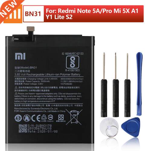 Original BN1 Replacet Battery Mi 5X Mi5X A1 MiA1 Redmi N
