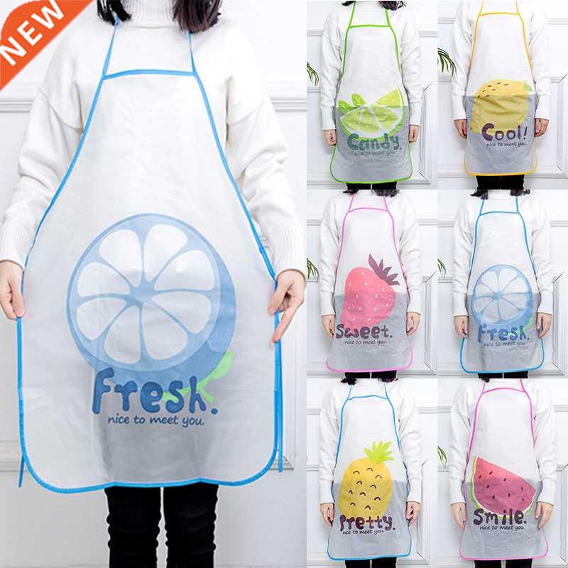 1pcs PVC Cute Waterproof Apron Cartoon Bib Gifts Home Kitche
