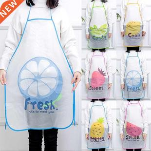 1pcs PVC Cute Waterproof Apron Cartoon Bib Gifts Home Kitche