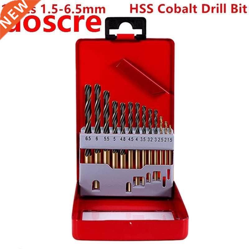 HILDA 13pcs 1.5-6.5mm HSS-Co Cobalt Straight Shank Twist Dri