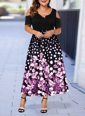 Plus Size Summer Women's Dress 2021 Elegant Print Party Dres