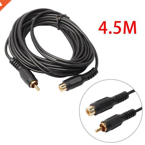 1.8/4.5/7.6 M Single Phono Extension Cable Lead RCA Male to
