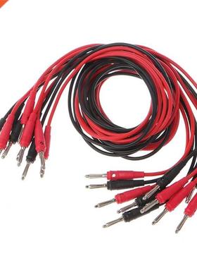 10 Pcs 4mm Male To Male Banana Plug Stackable 100cm 16AWG Te