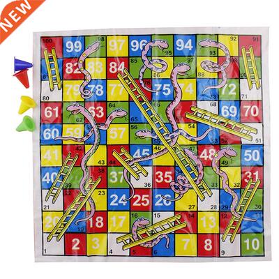 Children Snake Ladder Plastic Flight Chess Set Portable Boar