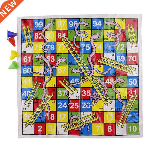 Children Snake Ladder Plastic Flight Chess Set Portable Boar