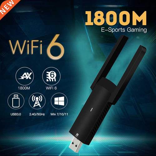 1800Mbps WiFi 6 USB Adapter Dual Band AX1800 2.4G/5GHz Wirel