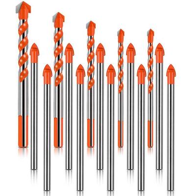 15 Pieces Masonry Drill Bit Multi-Functional Twist Drill Bit