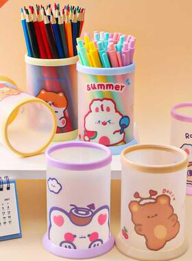 1pc creative round folding Pen Holder Office Organizer Carto