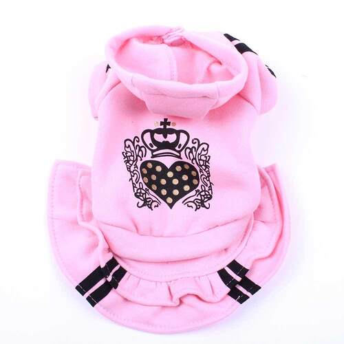 Dog Cat Princess Hoodie Dress Heart Love Design Pet Puppy C