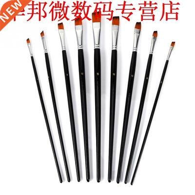 9Pcs Nylon Oblique Flat Tipped Paint Brushes Set Inclined Pl