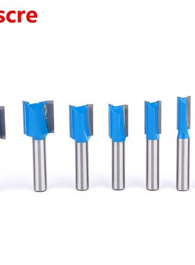 7Pcs 8mm Straight Double Flute Router Bit Set Milling Cutter