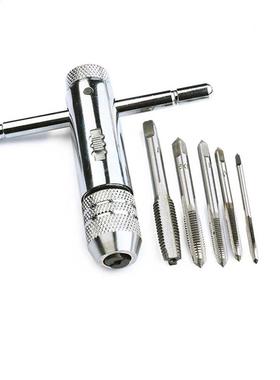 M3-M8 T-Handle Ratchet Tap Wrench Machinist To With 5Pcs S