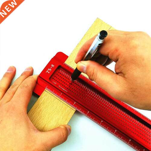 Woodworking Scribe 8 Inch T-type Ruler Aluminum Alloy Hole S
