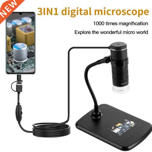 3-in-1 Digital Microscope 1000X Magnification 1080P Mobile P