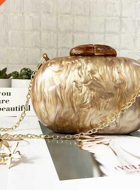 Ellipse Acrylic Bags Cute Clutches Coffee Handbag Evening Cl