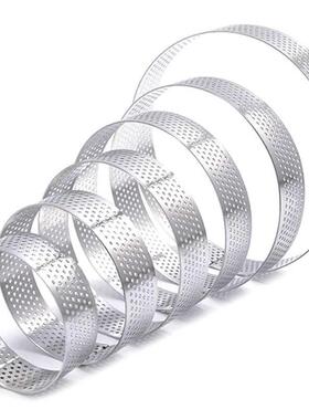 6 Pack Perforated Tart Rings Set,Stainless Steel Heat-Resist