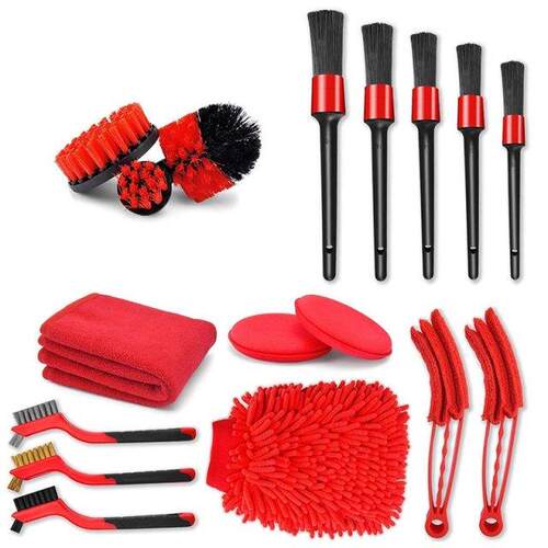 18 Pcs Car Cleaning Tool Set, Car Cleaning Kit With Car Deta