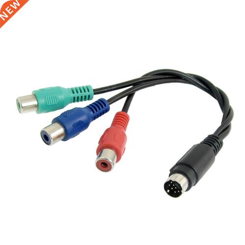 S-Video 7 Pin to Female 3 RCA Component Cable 22cm for PC DV