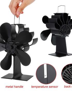 5 Blades Wood Burner Stove Fireplace Fan Improved Silent Mot
