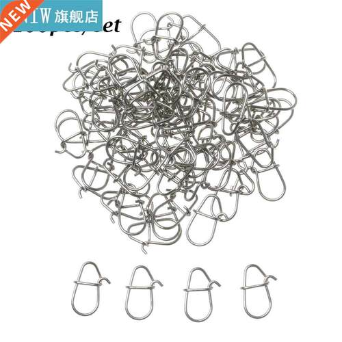 100Pcs/Lot Gourd Stainless Steel Fishing Hanging Snap Oval S