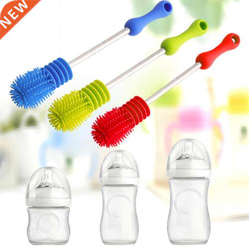 2Pcs Washing Cleaning baby bottle brush Rotary Hand