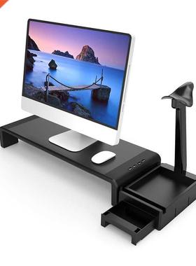 USB 2.0 Monitor Stand, Desktop Monitor Riser with Headphone