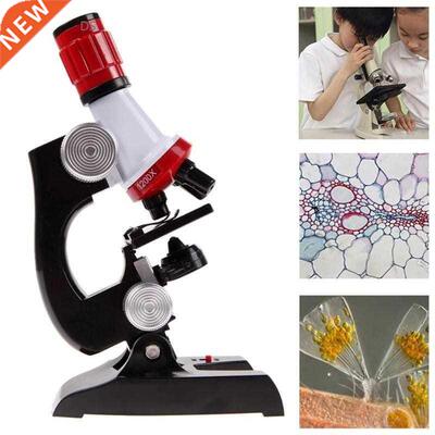 Kids Microscope Kit Science Lab LED 100-1200X Biological Mic