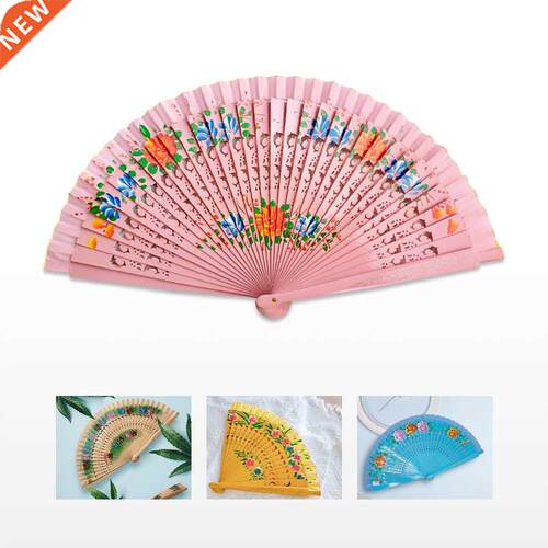 Folding Fan Wood Spanish Fan For Dancing Printing Hand Fold