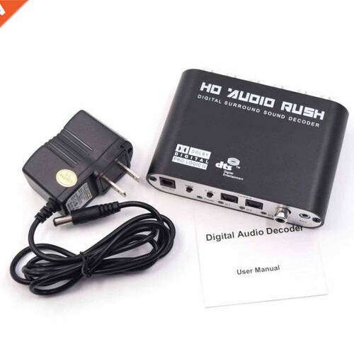 5.1 CH audio decoder SPDIF Coaxial to RCA DTS AC Optical di