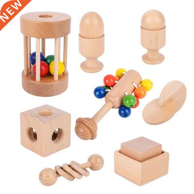Baby Montessori Wooden Toy Holding Wooden Ball Rain Game Bab