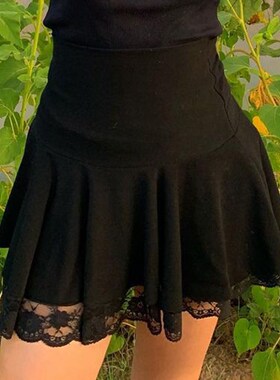 Black Goth Y2K Pleated Skirt Woman Punk Style Dark Academia