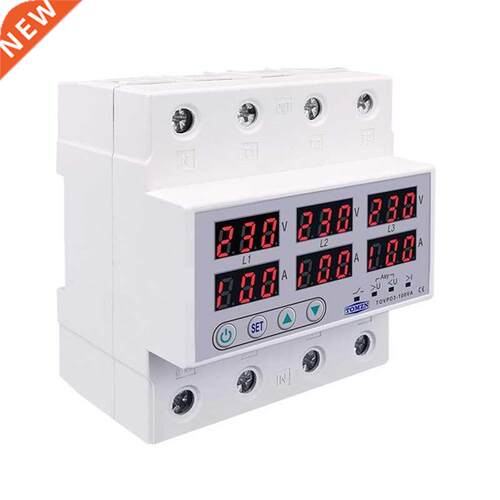 Din Rail 3 Phase Voltage Relay 380V Voltmeter Ammeter over a