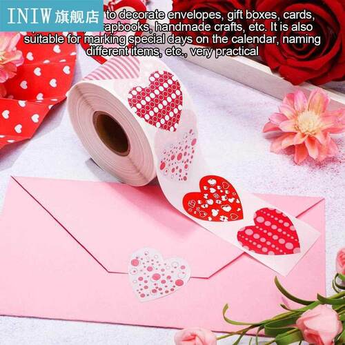 Sealing Sticker Heart Shape Packaging Label Waterproof Decor
