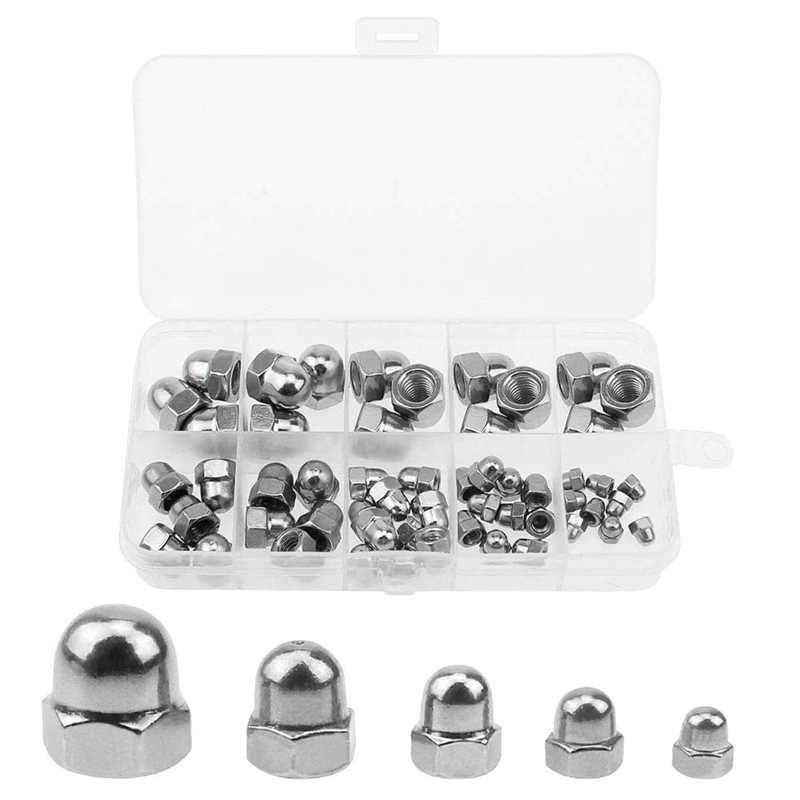 95Pcs Dome Hex Cap Nut olt M3/M4/M5/M6/M8 Stainless Steel N