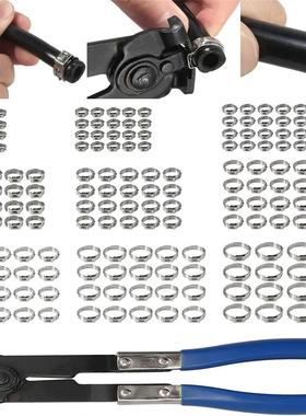 180PCS 5.8-21mm Ear Stepless Hose Clamps 304 Stainless Steel