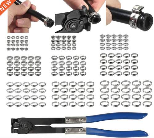 180PCS 5.8-21mm Ear Stepless Hose Clamps 304 Stainless Steel