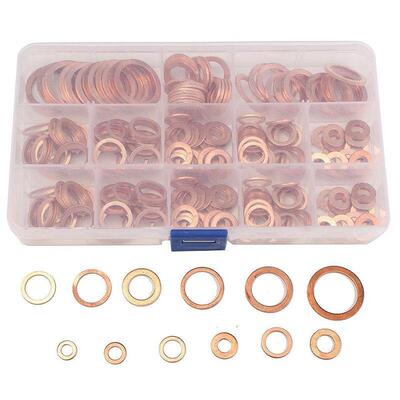 280Pcs Solid Copper Washers Sump Plug Assorted Washer Set Bo