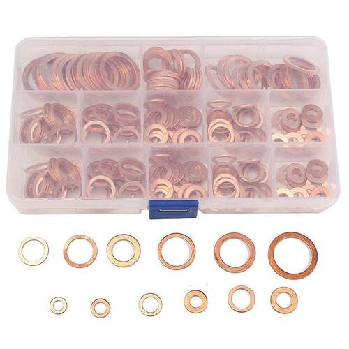 280Pcs Solid Copper Washers Sump Plug Assorted Washer Set Bo