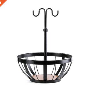 Countertop Iron Drain Rack Hanging Fruit Vegetables Basket B