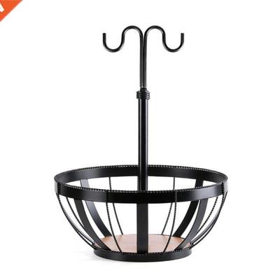 Countertop Iron Drain Rack Hanging Fruit Vegetables Basket B