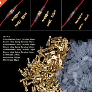 760PCS 2.8/4.8/6.3mm Female&Male Crimp Terminals Seal Sp