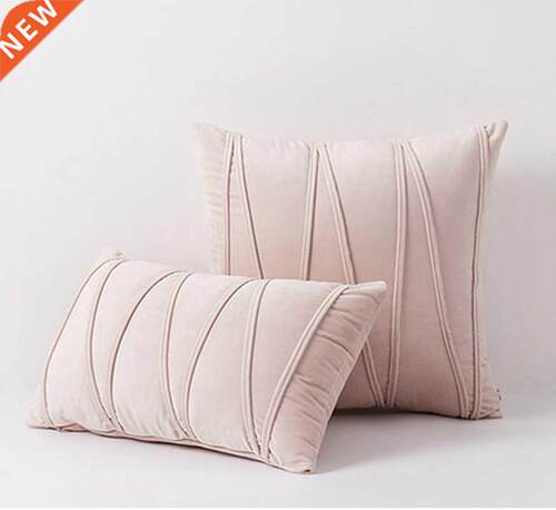 Inyahome New Art Velvet Yellow Blue Pink Solid Color Cushion