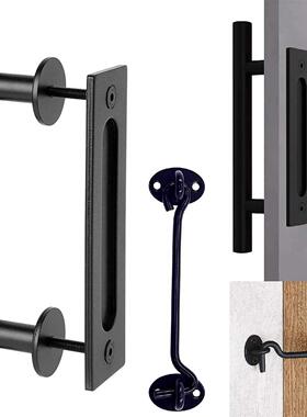 Black Barn Door Handle Heavy Duty Rust-proof Gate Pull Handl